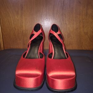 H&M Red Satin Heels